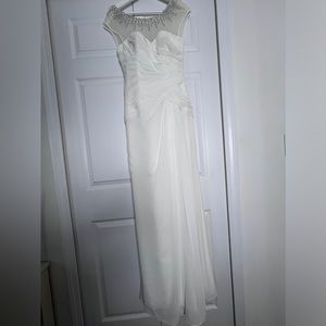 DB David Bridal chiffon a line dress with beaded neckline